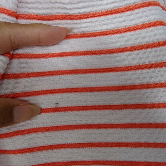 Its Fashion Dress Pleated Women Plus Size 1X Orange & White Striped NEW w/FLAW - Picture 8 of 8